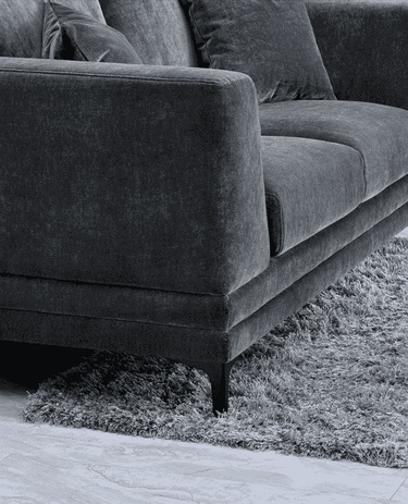 Aluxo Lenox Mid-Century Velvet Sofa in Steel - Timeless Design & Luxurious Comfort - UK Luxury Furniture